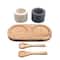Marble Bowls with Mango Wood Tray & Spoons Set by Ashland®